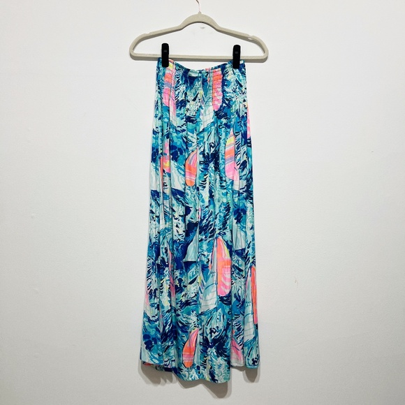Lilly Pulitzer Bohdi Hey Bay Bay Sailboat Pattern Straight Pull On Midi Skirt XS - Picture 4 of 4